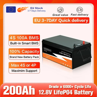 New 12V 200Ah 300Ah 100Ah LiFePO4 Battery Pack 24V 48V liFePO4 Battery Grade A Cells RV Golf Boat Off-grid Solar Energy EU STOCK