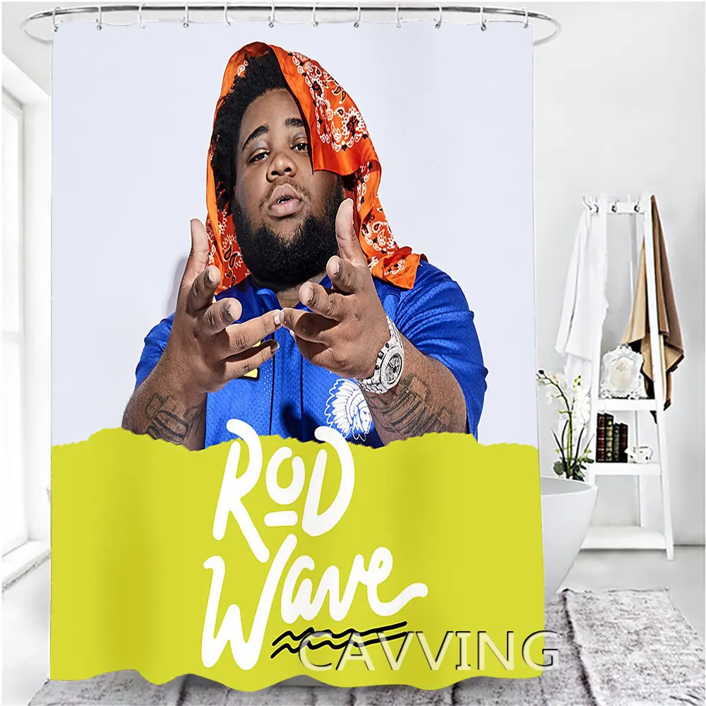 Rod Wave 3D Printed Shower Curtains Waterproof Bathroom Curtain Anti-slip Bath Mat Set Toilet Rugs Carpet Home Decor F03