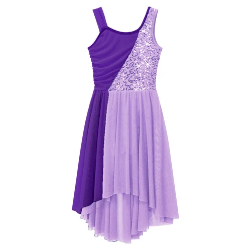 Imagen 2 del producto Vestido de baile de Ballet para niñas, trajes de danza lírica contemporánea para niños, sin mangas, bloque de Color, gimnasia, patinaje, leotardo, Ropa de baile