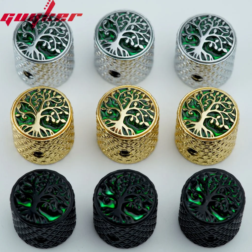 GUYKER Surface Large Tree Of Life Potentiometer Knob Inner Diameter 6MM for Guitar Bass Accessories