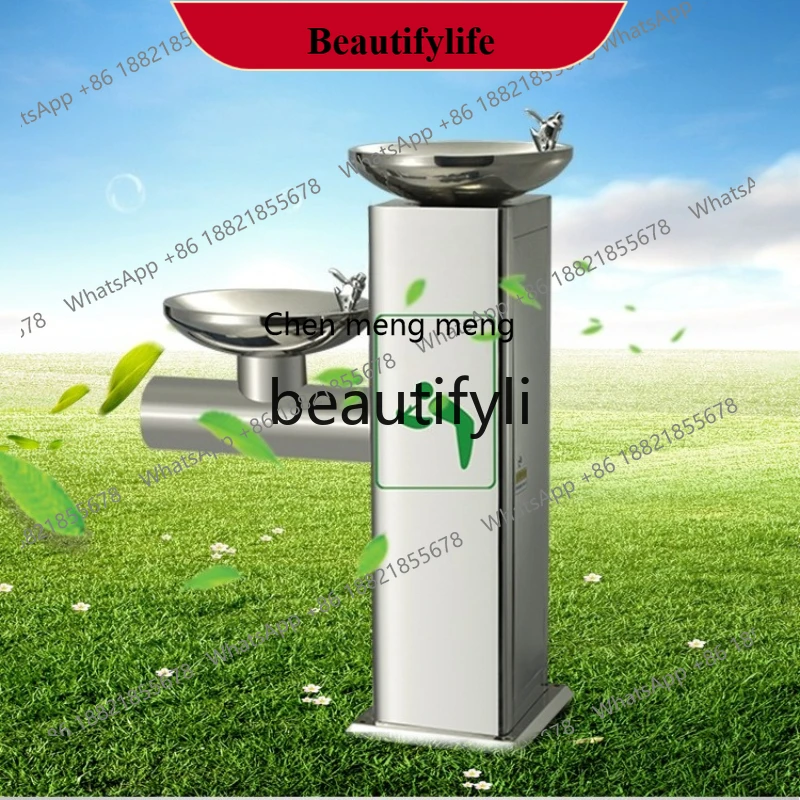 AB02  Outdoor water dispenser Stainless steel public drinking water table Park community high and low basin wash basin water tab