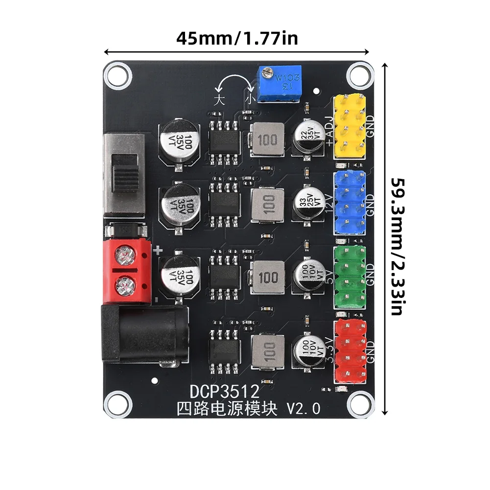 4-Kanal DC-DC Abwärtswandler-Modul 6V-30V auf 0,9V-29,6V Einstellbare Stromversorgung mit unabhängigen Ausgängen für Embedded-Systeme – Detail 6