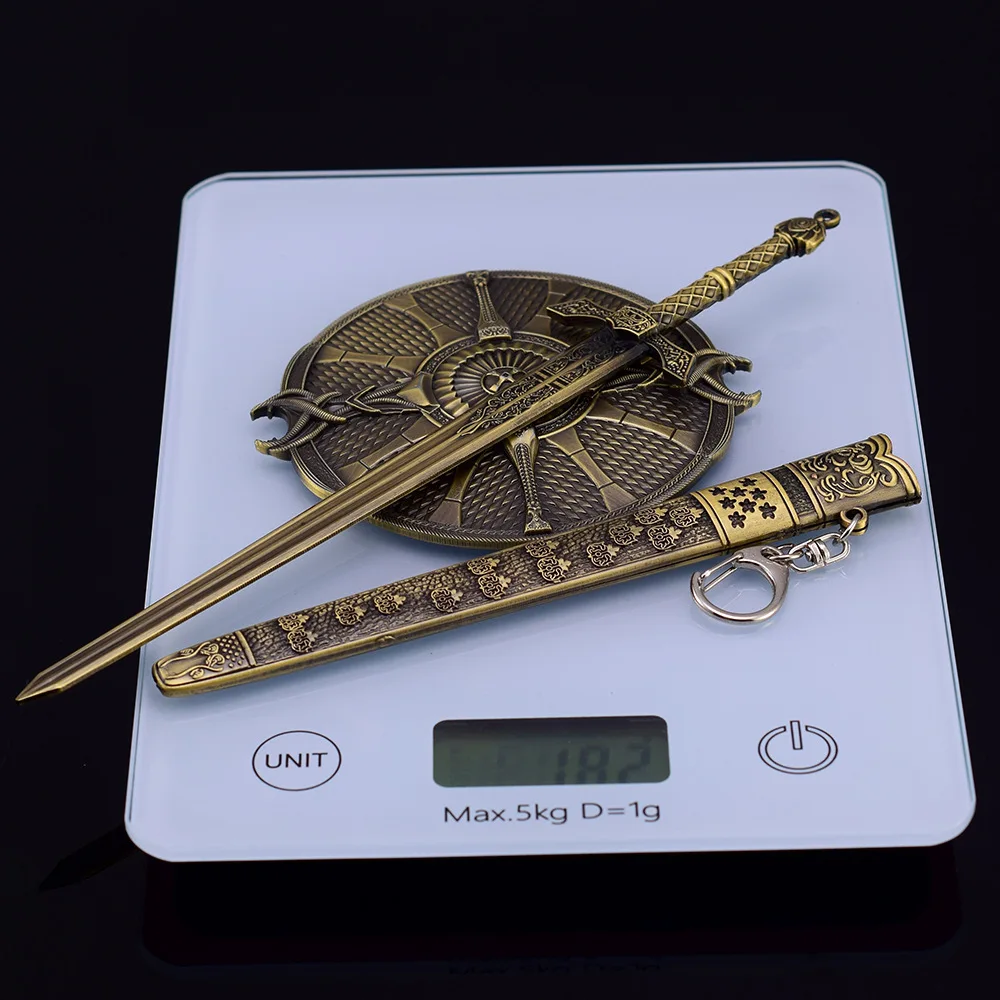 22 cm Banished Knight's Greatsword Gioco Periferico Modello in metallo Armi e oggetti di scena Decorazione del desktop Ornamenti Regali di compleanno Giocattoli