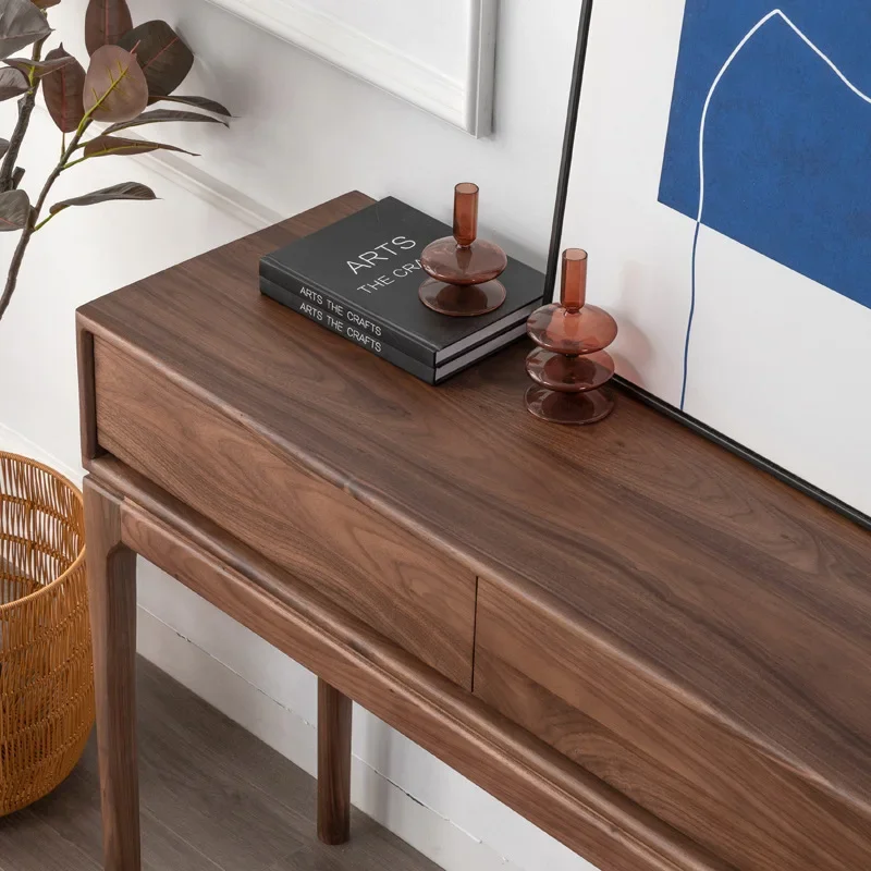 خزانة الشرفة المصنوعة من الخشب الصلب بالكامل من خشب الجوز الأسود في أمريكا الشمالية، وخزانة طويلة بسيطة