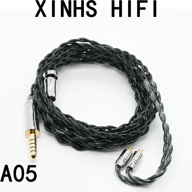 

XINHS HIFI A05 4-core black coaxial alloy copper silver plated gold silver copper balanced headphone upgrade cable 0.78/mmcx