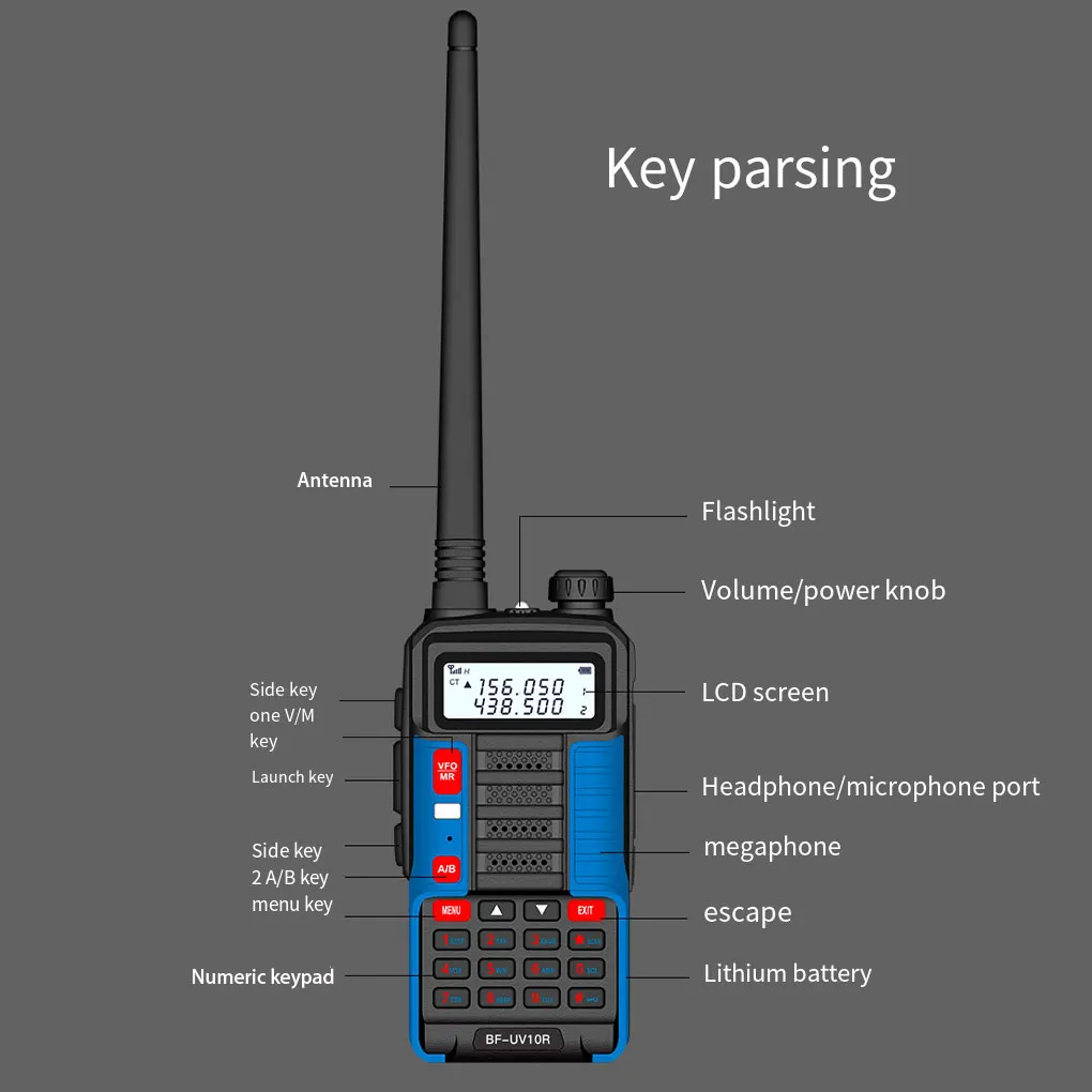 Imagem -05 - Baofeng uv 10r Walkie Talkies Profissionais Alta Potência 5km10km Banda Dupla Rádio de Vias cb Transceptor hf Vhf Uhf bf Uv-10r