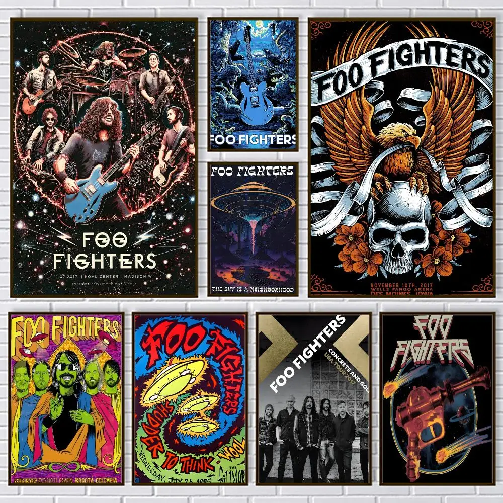 Band F-Foo Fighters Poster PP Paper Decorative Wall Art for Living RoomsBedrooms Bars Cafes Stylish Home Decor Gift