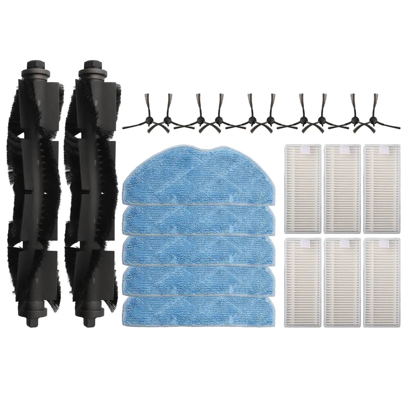 Side Brush Filter and Mop Cloth Set to Support Optimal Operation of For Grundig VCR 4230 VCR 6230 VCR 7230 Robot Vacuum
