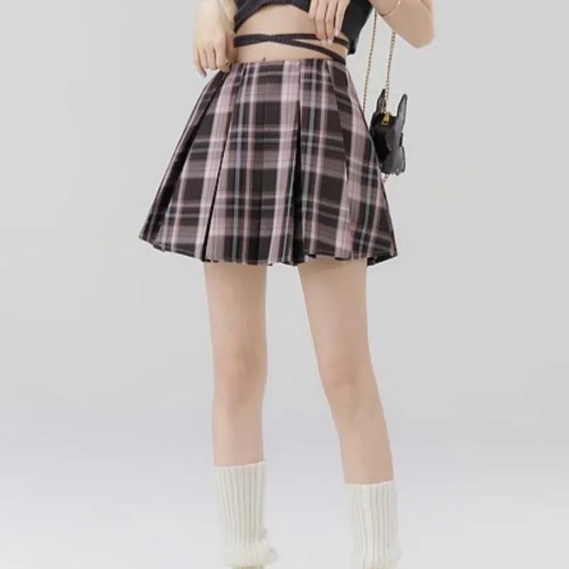 Japanese School Uniform Jk Kawaii Girl Skrits 2025 Cute Woman Sexy Slim Waist Y2k Shirt Pleated Plaid Girls Jupe