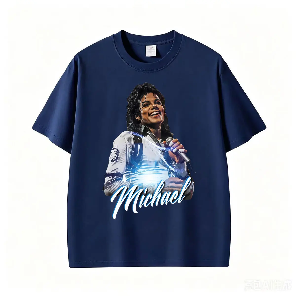 King of Pop Michael Jackson Rock Singer T-Shirt für Herren und Damen, 100 % Baumwolle, kurzärmelig, Harajuku, klassisches, übergroßes T-Shirt – Detail 3