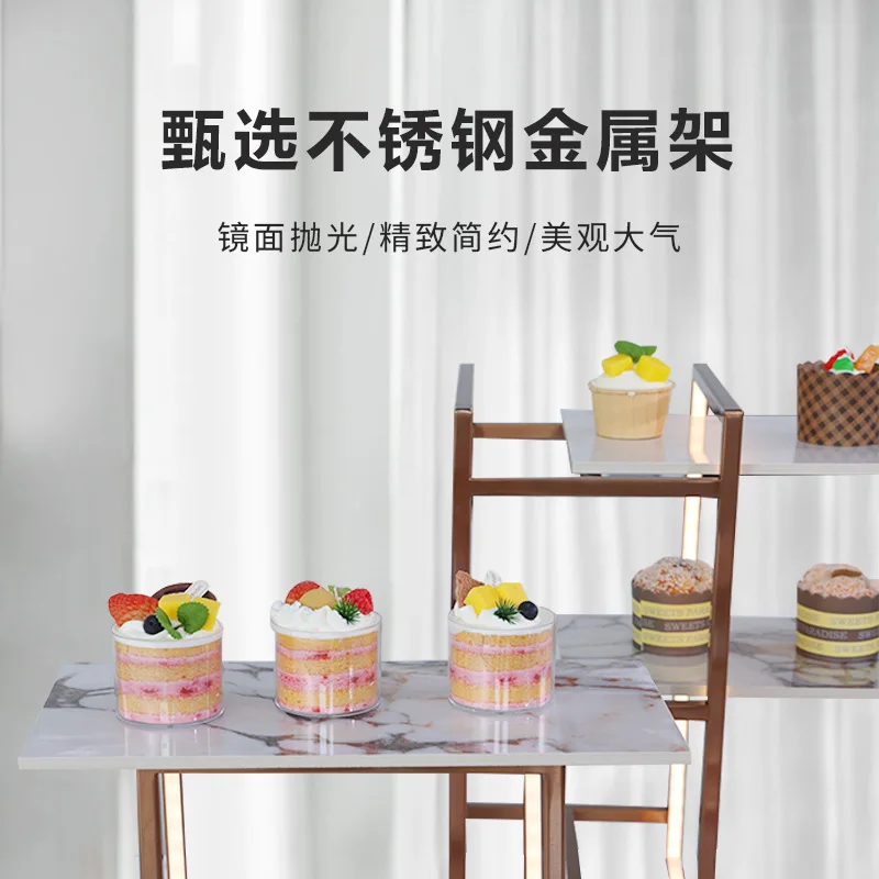 

Stainless steel dessert table display stand hotel coffee break cold meal table fruit plate afternoon tea snack rack cake