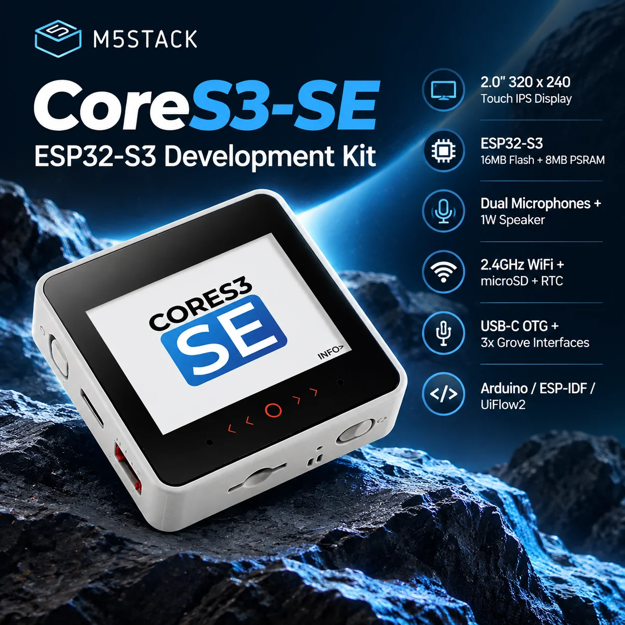 M5Stack CoreS3-SE ESP32-S3 Touchscreen Development Kit 2.0