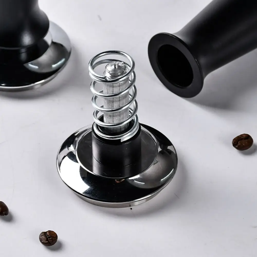 51mm/53mm/58mm Espresso Tamper Flat/Thread Base Internal Spring Design Spring Loaded Tamper Non-slip Handle Balanced Fixed Force