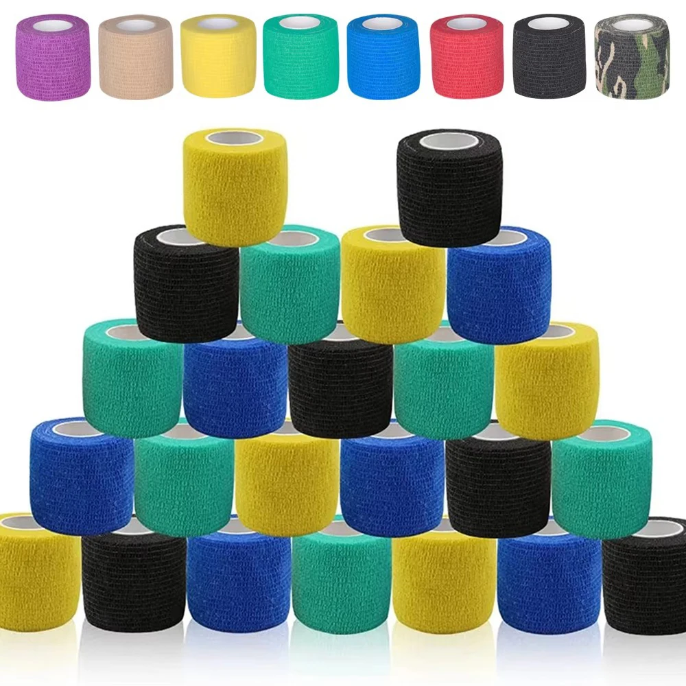 

24pcs Tattoo Grip Bandage Cover Wraps Tapes Waterproof Self Adhesive Finger Protection Elastic Sports Bandage Tattoo Accessories