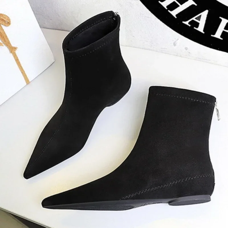 Sexy Pointed Toe Women High Heels Shoes Fashion Wedges Ankle Boots 2025 Trend New Party Dress Elegant Hot Sale Zapatos De Mujer