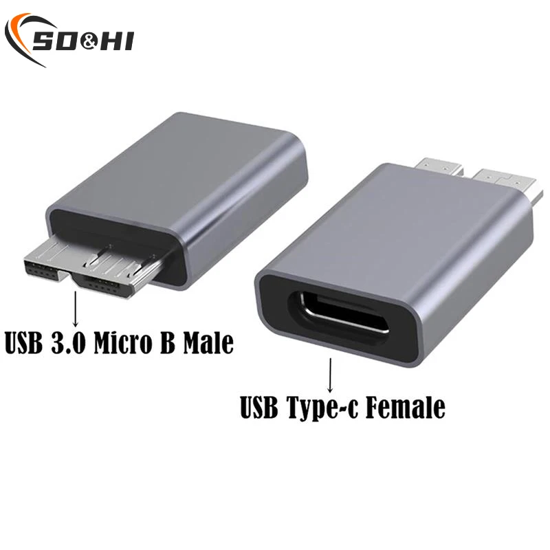 

Переходник с USB C на Micro B USB 3,0 Тип C гнездо на Micro B штекер Быстрая зарядка USB Micro на Type C супер скорость для HdD