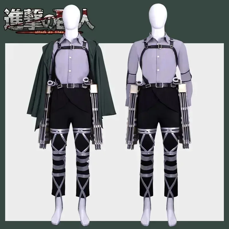 Attack on Titan The Final Season Levi Ackerman Cosplay Costume Wig Cloak Belt Scouting Legion Cape  Shingeki no Kyojin  khhh588
