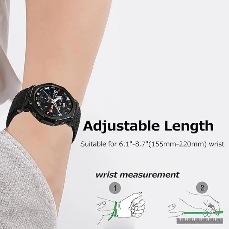 Magnetische geflochtene Solo Loop für Amazfit T-Rex 3 Pro 48 mm Sport Nylon elastisches Armband für Amazfit T-Rex3 Pro 44 mm 48 mm Band – Detail 3