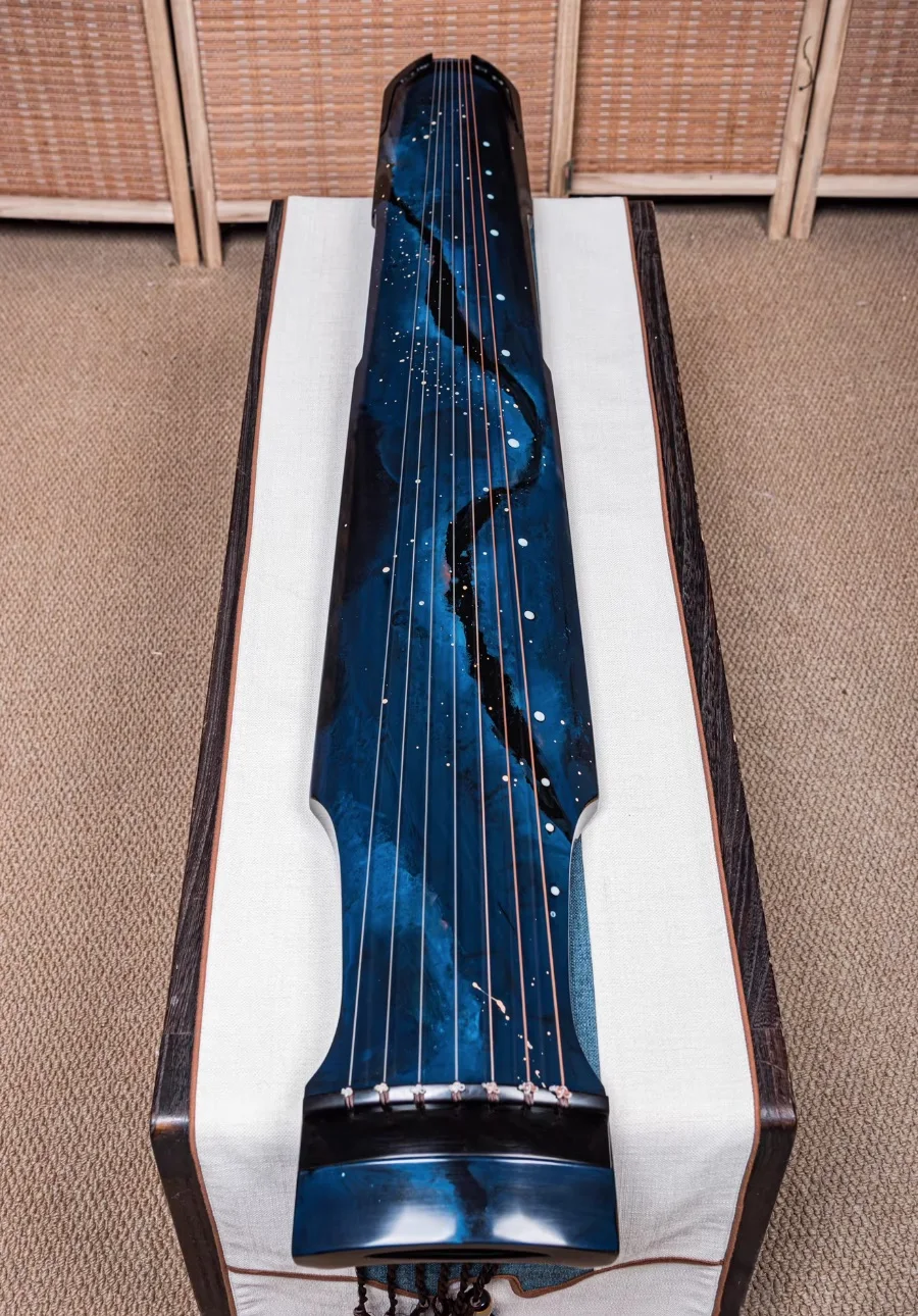 Guqin zither Blue Starry Sky Pattern Chinese string instruments