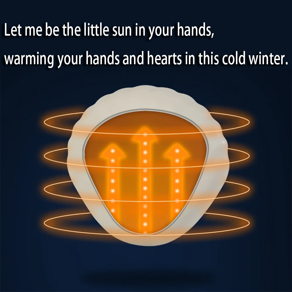 1200mAh Cute Hand Warmer Electric Hands Heater With 2 Levels Heating Portable USB Heater For Winter Travel Golf Skating