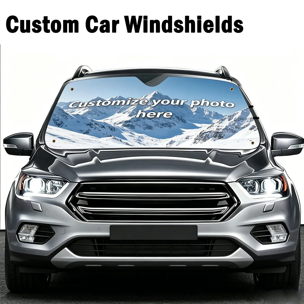 Personalized Car Sun Visor with Your Any Design, 1pc with 4 Suction Cups, 2D FLAT, Practical Accessory for Car Windshields
