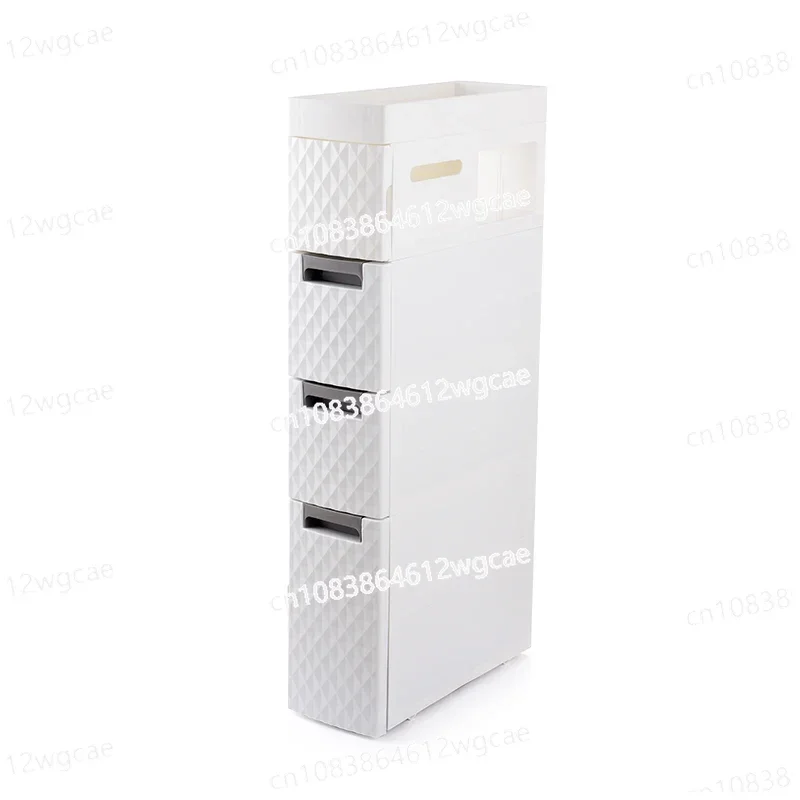 

Exclusive Bathroom Quilted Racks Plastic Floor Standing Multi-Layer Toilet Gap Holder Side Storage Cabinet for Efficient