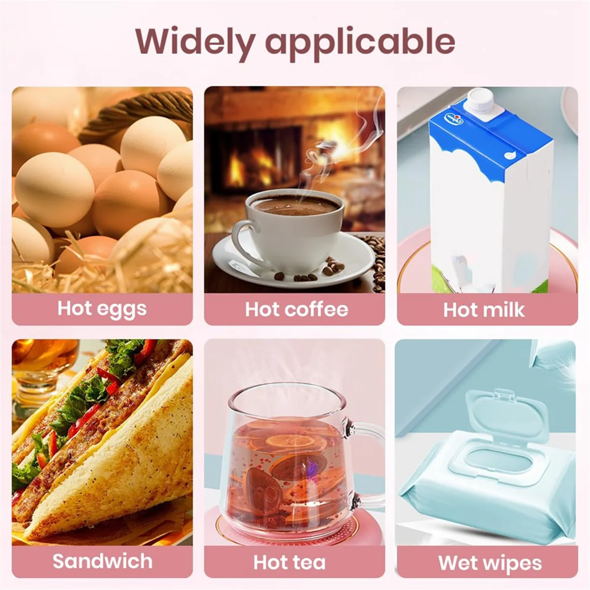 BFYLE Smart Heizung Untersetzer Büro Heiße Milch Kaffee Tee-Set Warm Untersetzer Hause Desktop Konstante Temperatur Untersetzer Rosa