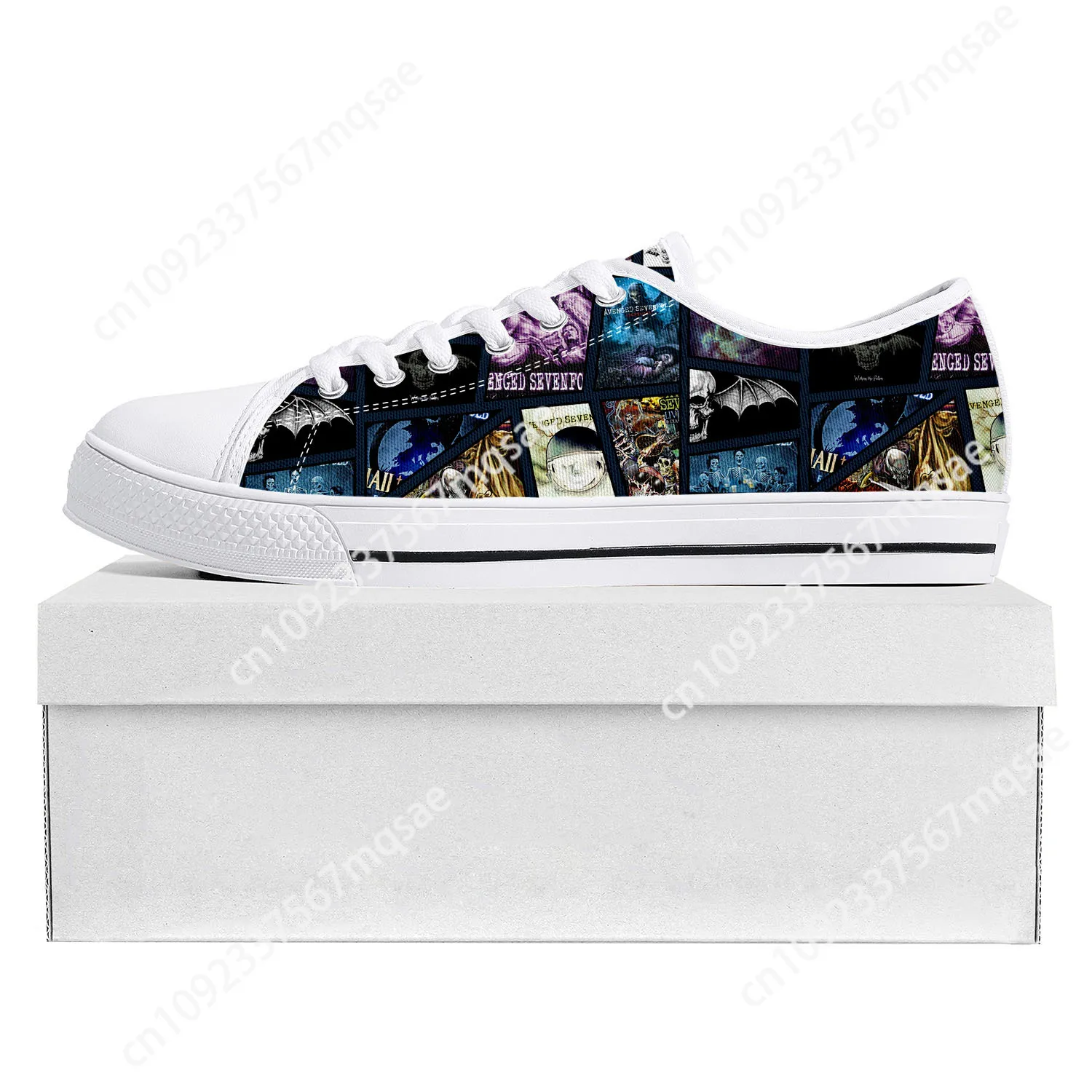 

Avenged Sevenfold A7X Low Top High Quality Sneakers Mens Womens Teenager Canvas Sneaker 3D Print Couple Shoes Custom Shoe White