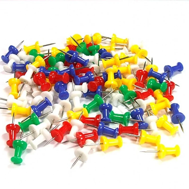 80Pcs ทำ Thumb Tacks Multicolor พลาสติก Tacks Push Pins Cork Board สำนักงานเครื่องเขียน