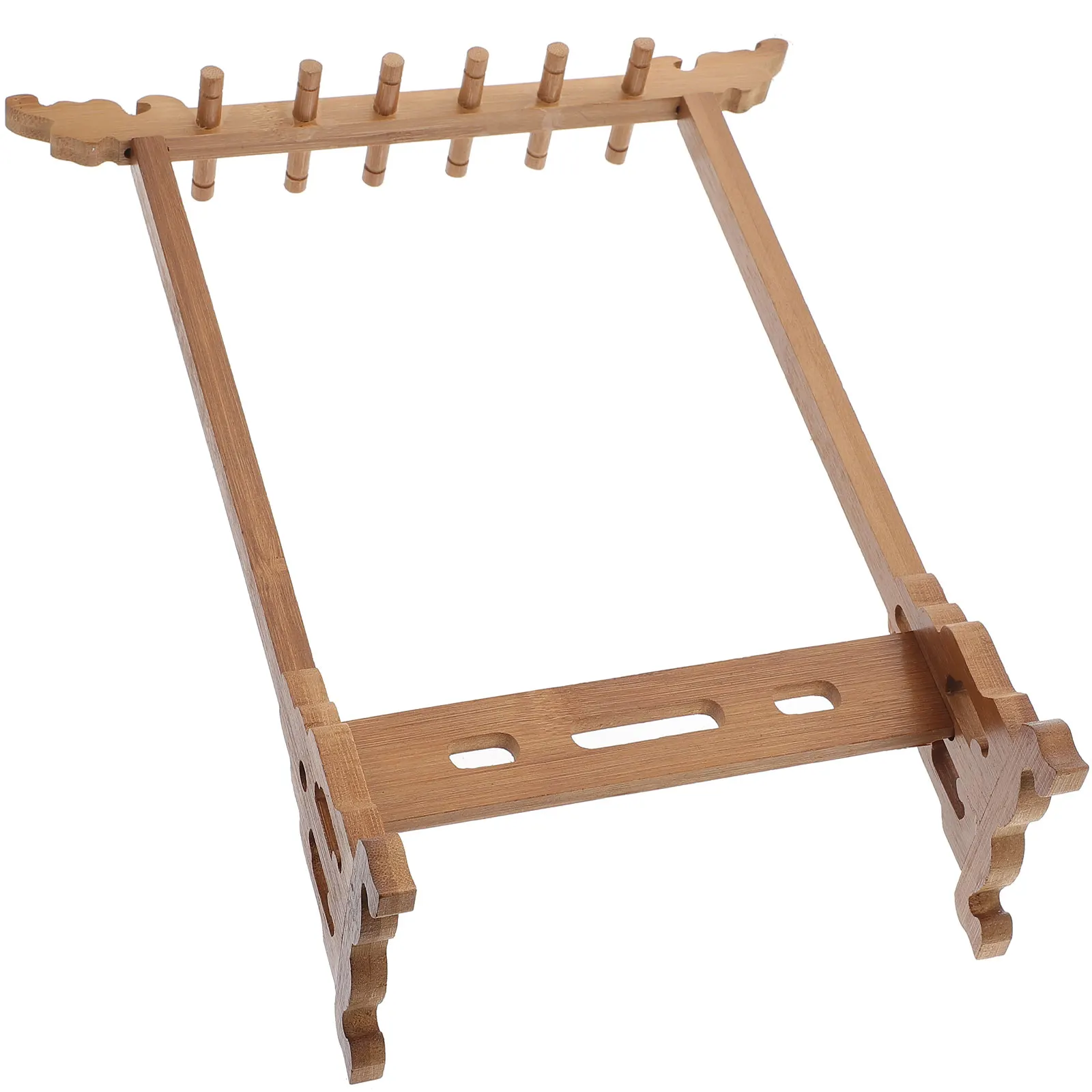 

1pc 8 Hanging Brush Pen Rack Calligraphy Practical Holder Wooden Desk Decor Durable Storage Stationery Paint Supplies Goods