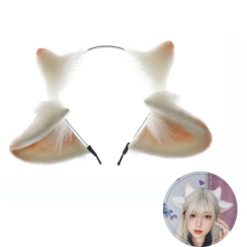 Cute Plush Sheep Ears Headband Cosplay Faux Fur Lolita Hairband Girls Hairband Anime Headdress Hair Accessories