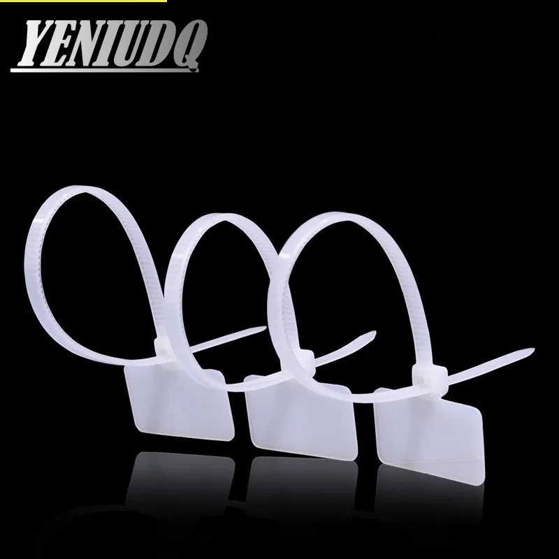 50Pcs Nylon Tie Tags Self-Locking Network Cable Zip Trim Wrap Loop Wire Straps Label