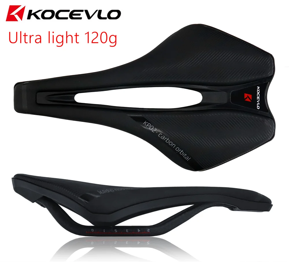 KOCEVLO dimensión 143 sillín de carbono ultraligero 120g transpirable cómodo cojín de asiento bicicleta sillín de carreras rieles de carbono