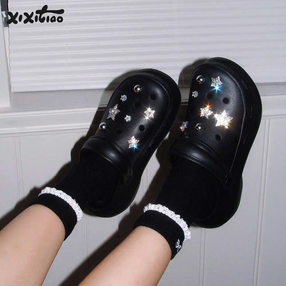 

Women's Cute EVA Clogs, Two-way Wear Comfortable Slip-On Beach Shoes, Soft Breathable With Platform Home Garden Clogs