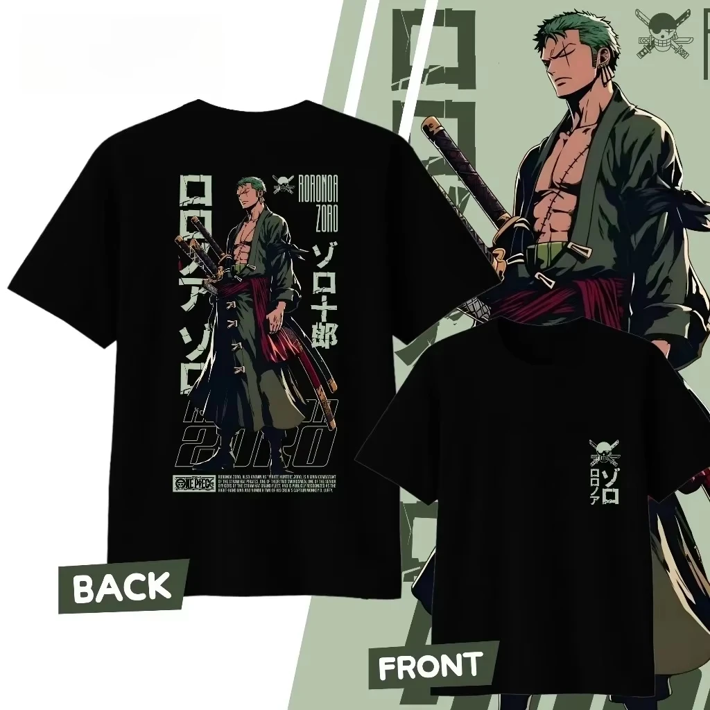 One Piece Japanese Anime Printed Men's T-Shirt Roronoa Zoro Boy Children's Harajuku Short Sleeve Kids Luffy T-shirt Clothing