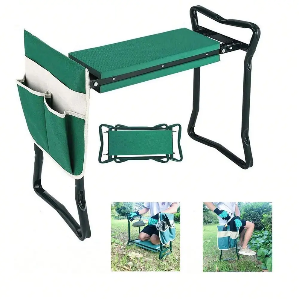 

Kneeler And Seat With Thicken Widen Soft Kneeling Pad, Heavy Duty Foldable Gardener Stool With A Tool Pouch,Gardening Gifts For
