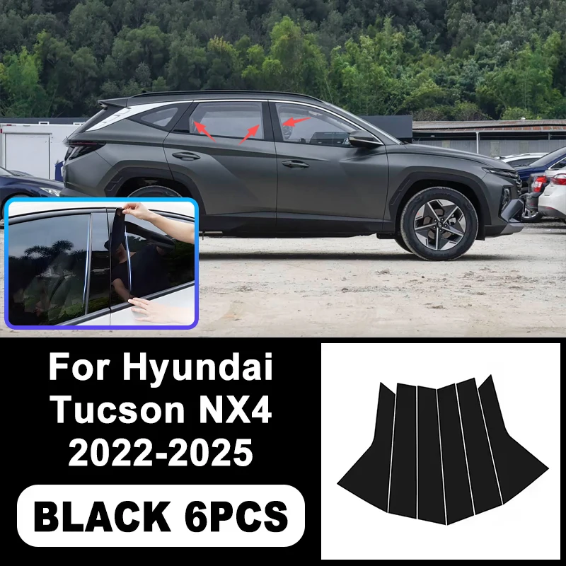

B/C Pillar Stickers For Hyundai Tucson NX4 2022-2025 - PC Window Decorative Trim for Middle Pillar,Car Exterior Accessories 2023