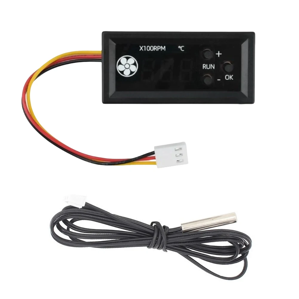 1PCS DC8-16V Fan Temperature Controller For PWM Fan Thermostat 3P Input With Probe For Different Scenarios-Power Tool Parts