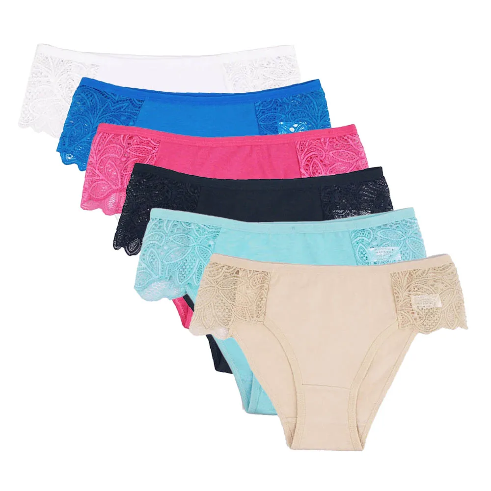 5 PCS/Set M-XL Cotton Underwear Women's Panties Comfort Underpants Lace Briefs For Woman Sexy Low-Rise Intimates 89309