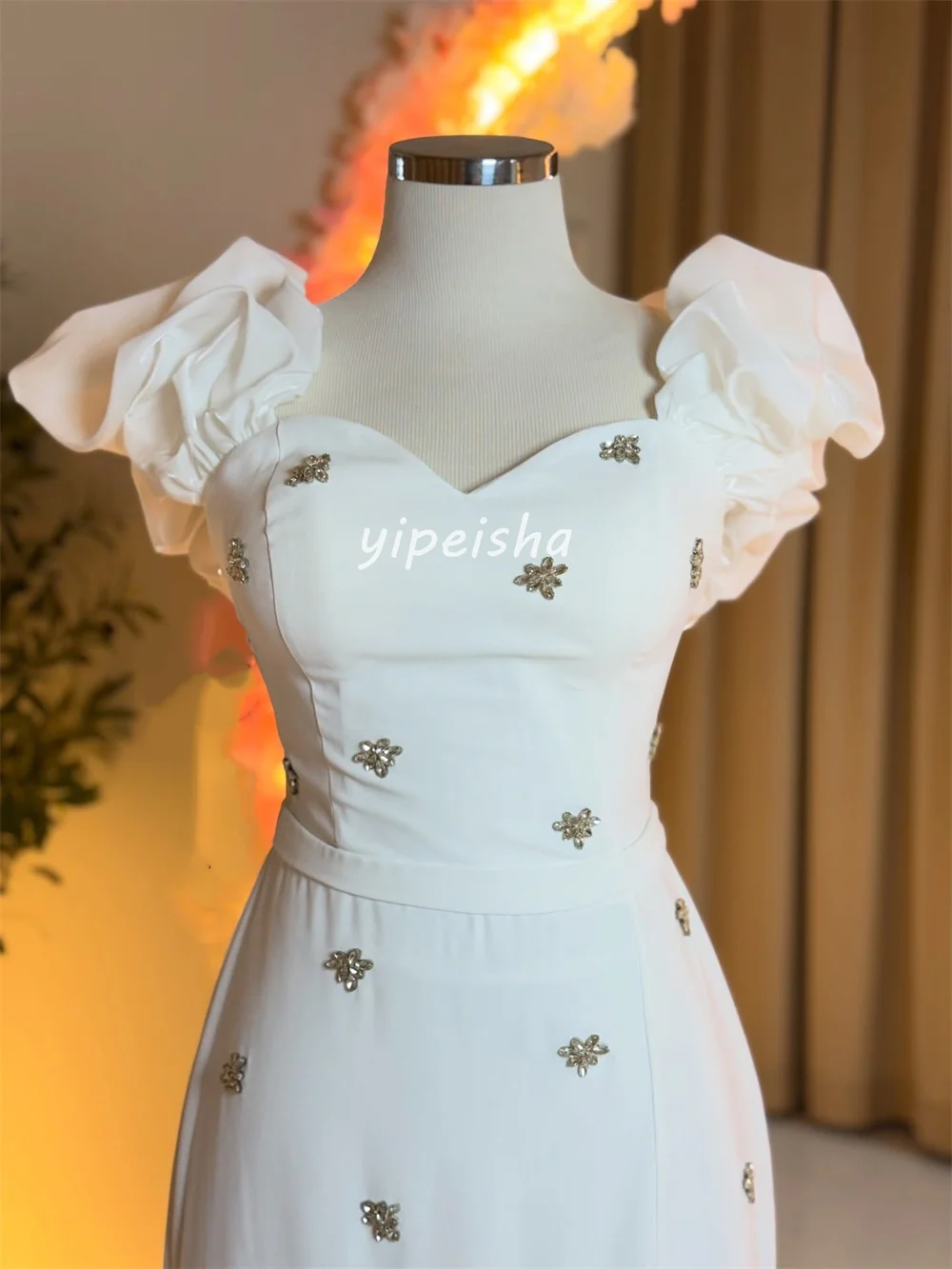 Customized Modern Style Elegant Jersey Rhinestone Pleat Straight Off-the-shoulder Long Dresses Bespoke Occasion Dresses Classic