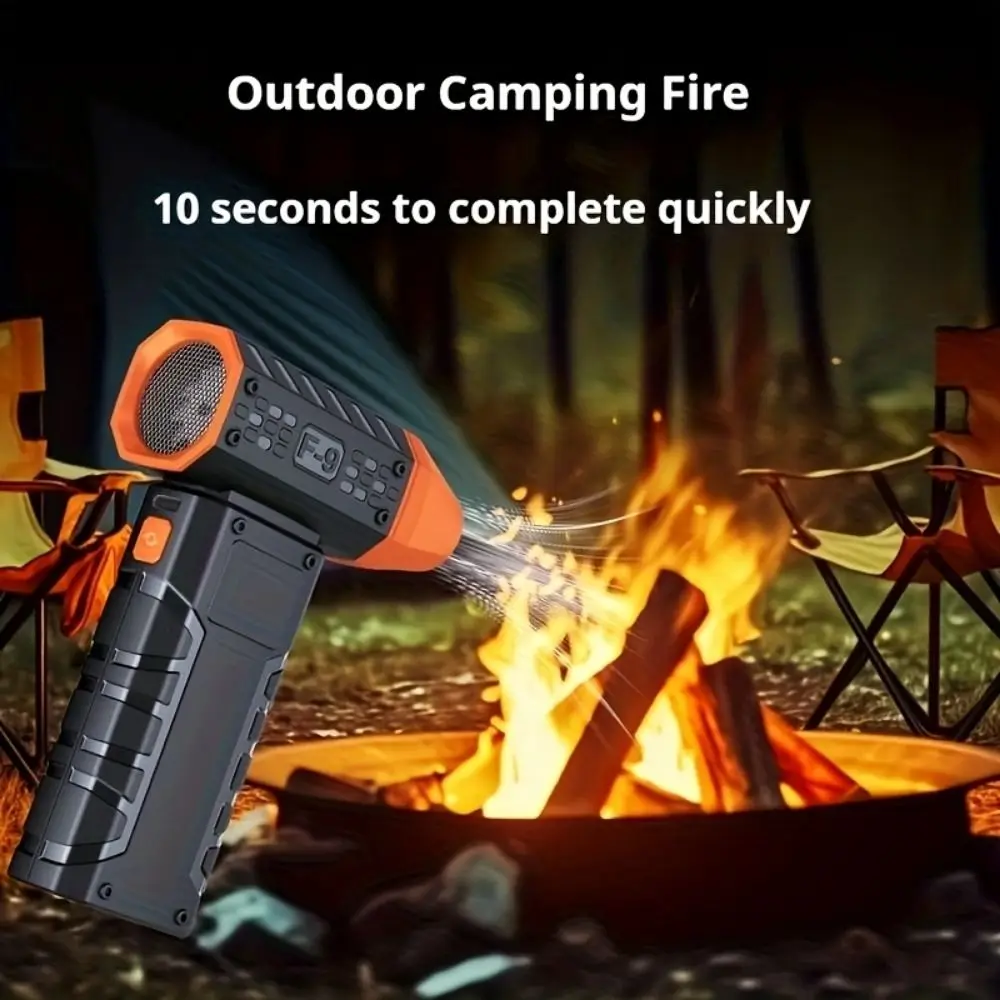 Ventilador turbo violento portátil, 80000 rpm, lâmpada de iluminação, display led, poderoso soprador de poeira, fluxo de ar, 100 velocidades ajustáveis