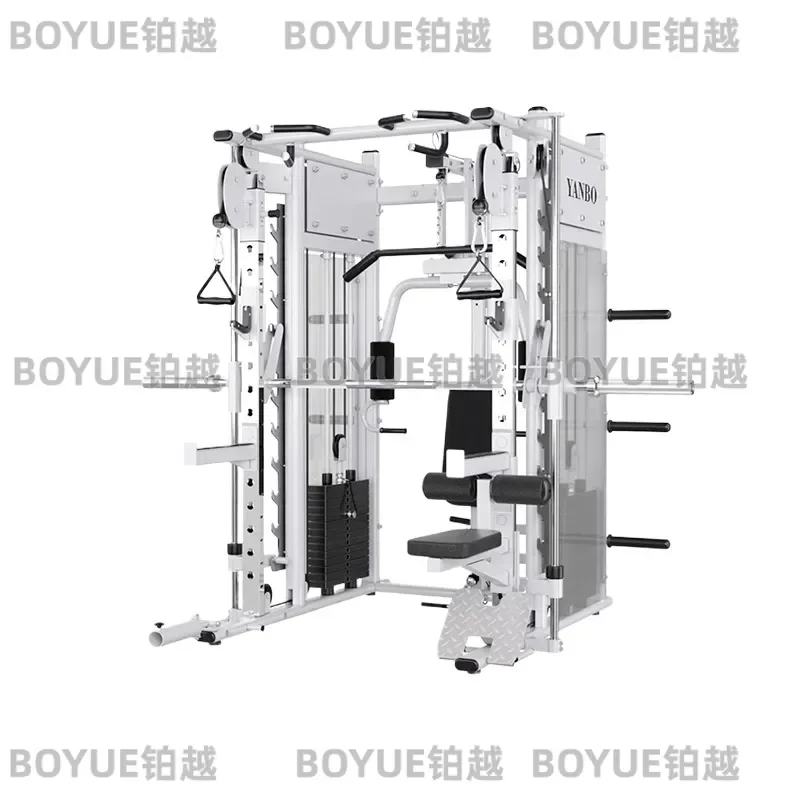 Heavy Duty Smith Machine Power Rack with Adjustable Bench Squat Cage Home Gym Strength Training Equipment for Full Body