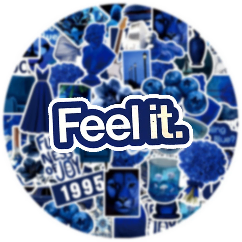 10/30/50 قطعة نمط Ins خمر الأزرق العميق ملصقات فنية نمط الجمالية الكتابة على الجدران ملصق سجل القصاصات الهاتف المحمول الشارات حزمة #3