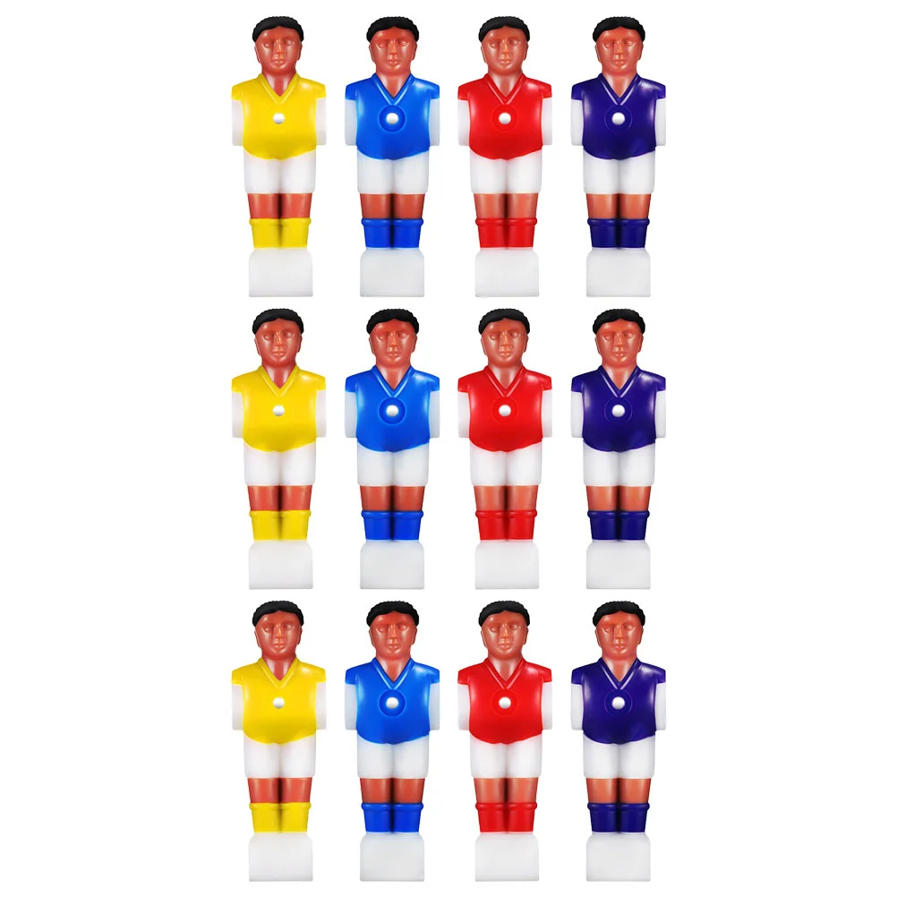 12 Pcs Table Football Figures Plastic 1.4m Desktop Soccer Player Dolls Replacement Foosball Parts Colors Fits Standard