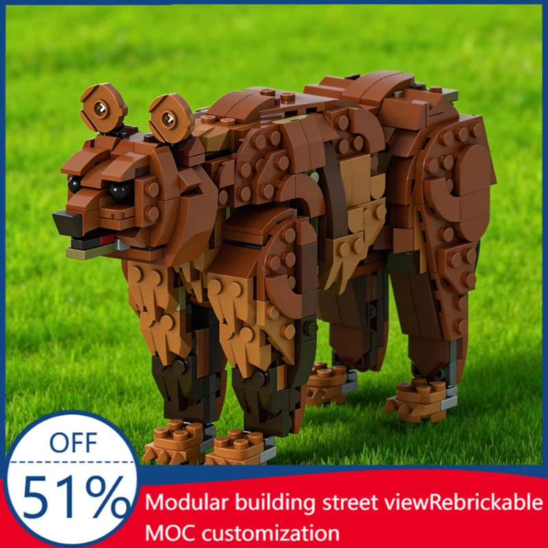 

453 PCS Brown Bear Modular Building Blocks Children Diy Educational Assembly Boys Girls Display Toys Christmas Customized Gifts