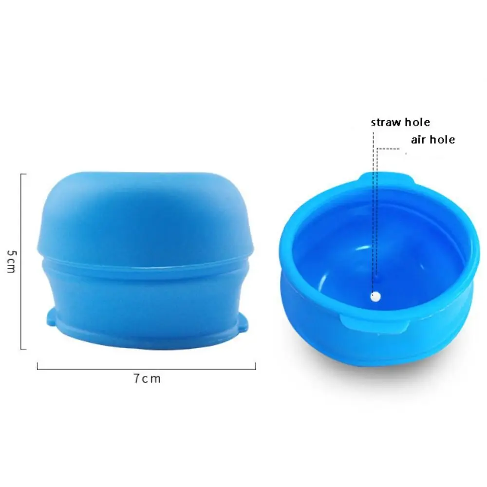 1Pc Silicone Cup Lid With Straw Hole Elastic Spill-Proof Colorful Cup Cover Protective Cover Bottle Accessories