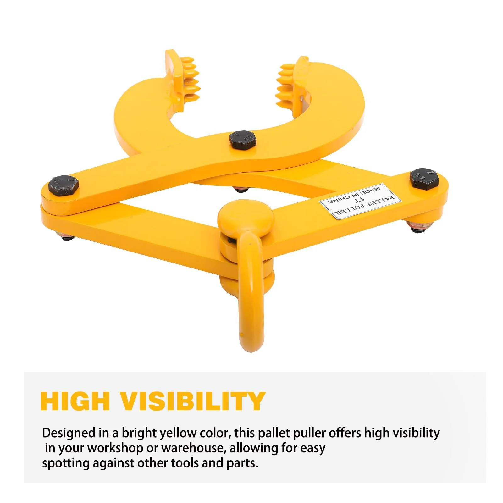 1Ton  Stainless Steel Pallet Puller Clamp 6000 lb Pound Pulling Capacity Inch Pallet Grabber Hook Puller Tool for Forklift Chain