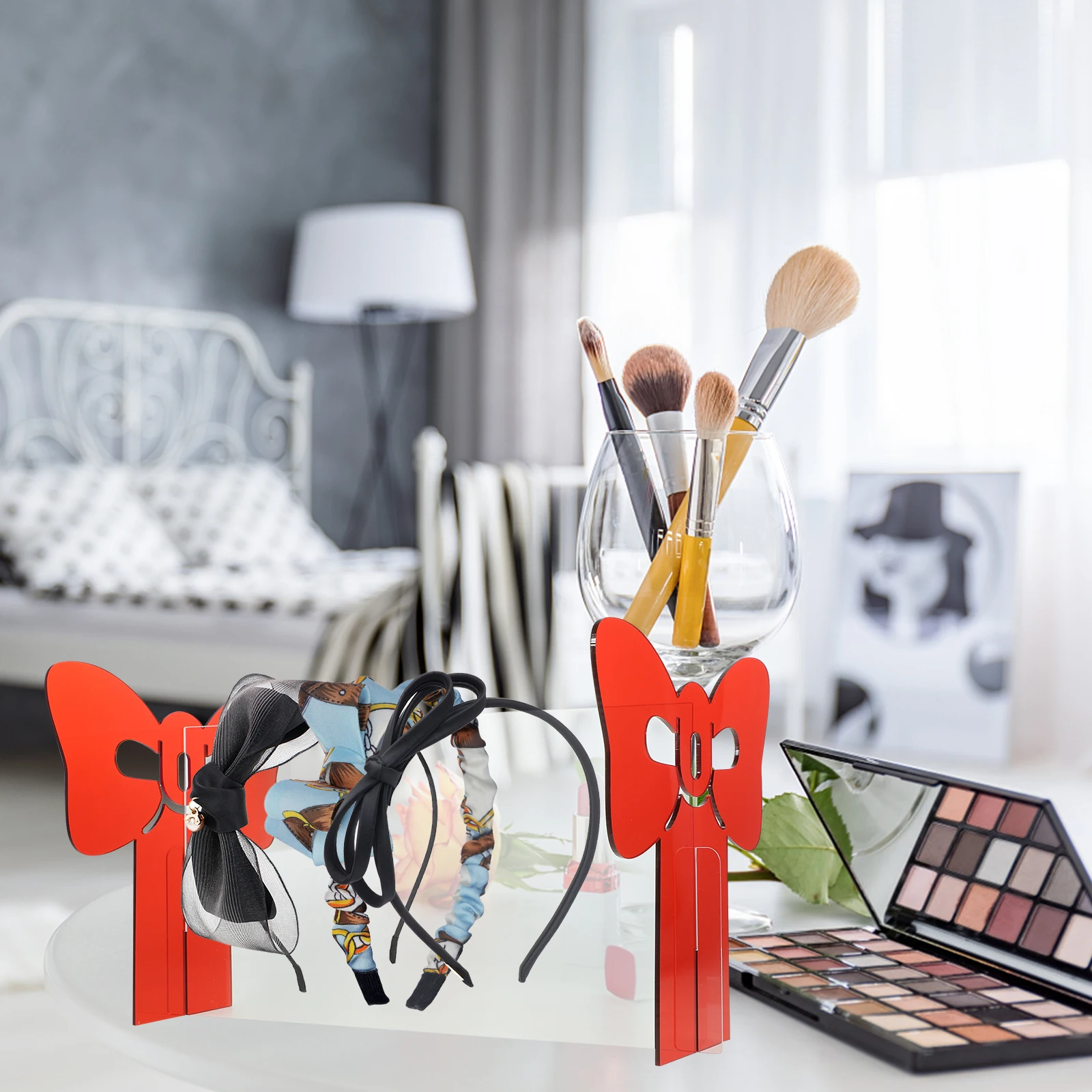 

Acrylic Headband Holder Display Rack For Girls Hair Accessories Organizer Storage Stand Scrunchies Holder Dressing Table Home