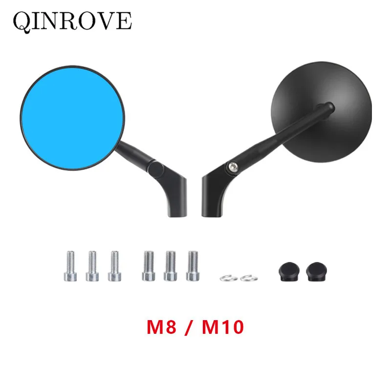 Blue Glass Motorcycle Aluminum Alloy Rear Mirror 8 10MM Foldable Mirror Universal For Aprilia SR 50 RX125 BMW S1000R 310GS R9T