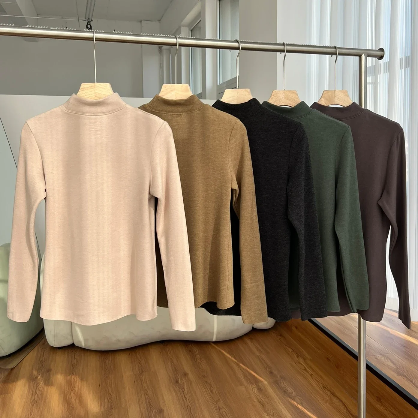 German Velvet Heating Fiber Half-high Collar Base Layer Tops